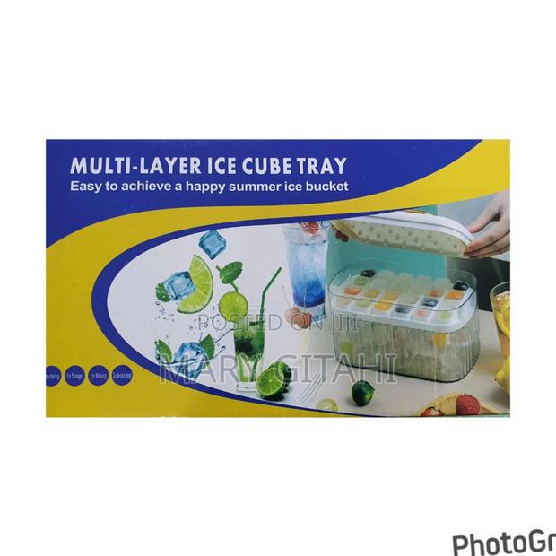 Multilayer 48 Grid Ice Cube Tray Box With Top Press Cover - main view