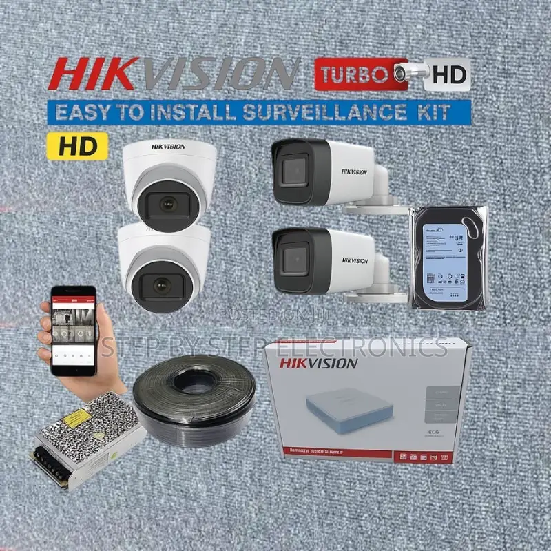 Easy to Setup 4 Hikvision 1080p 2mp CCTV Cameras Complete System