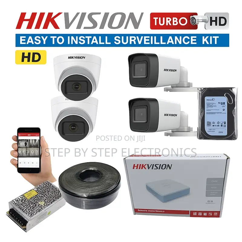 High Definition 4 Hikvision 1080p 2mp CCTV Cameras Complete Package