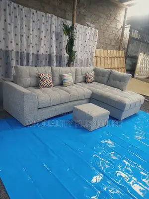 Classy Sectional With Button Tufted Backrest