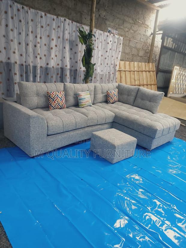 Classy Sectional With Button Tufted Backrest - main view