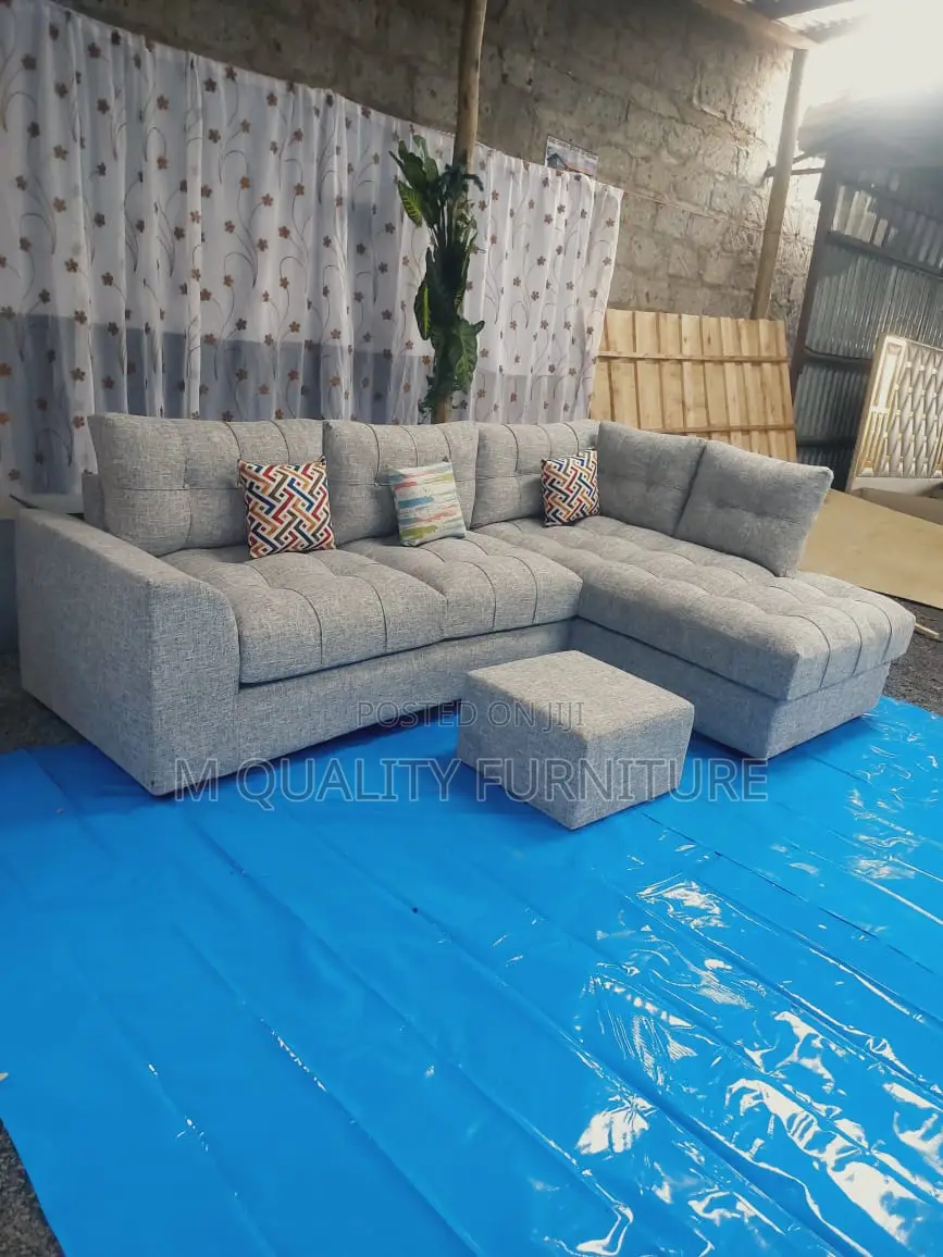 Classy Sectional With Button Tufted Backrest