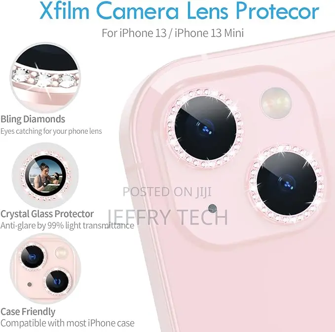Xfilm Bling Diamond Individual Camera Lens Protector for iPhone 13