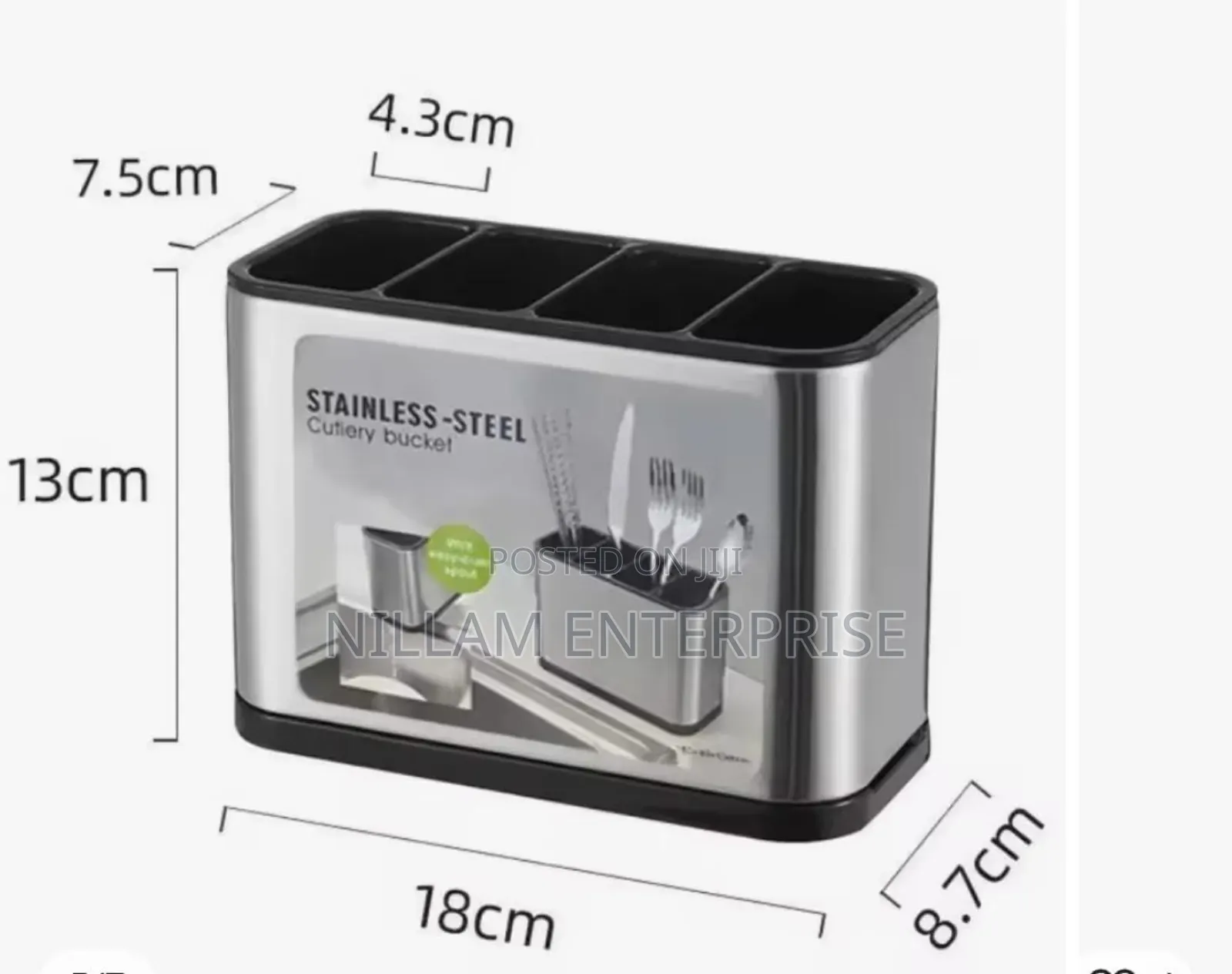 Countertop Partitioned Cutlery Organizer With Drainer