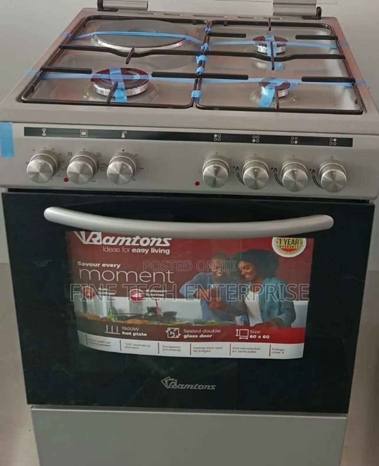 Ramtons 3g+1e 60x60 Silver Cooker -