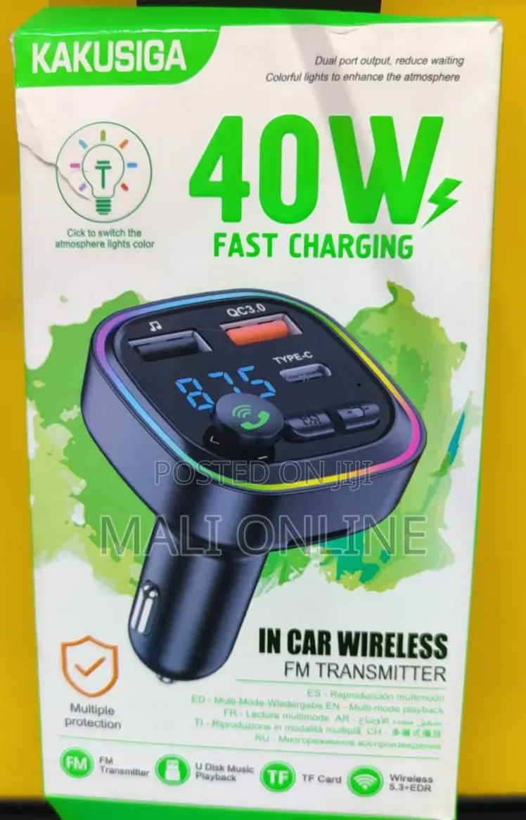 Kakusiga Ksc-1065 40w Car Wireless Fm Transmitter Bluetooth