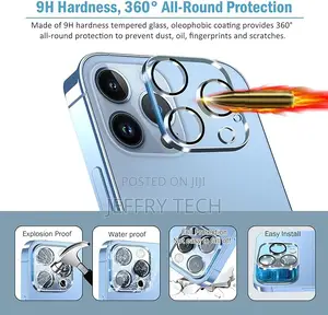 Qhohq Full Tempered Glass Camera Lens Protector for iPhone 13 Pro