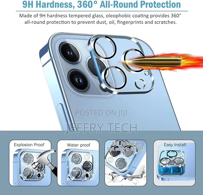 Qhohq Full Tempered Glass Camera Lens Protector for iPhone 13 Pro