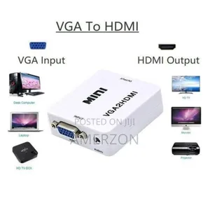 Vga to Hdmi Converter Adapter Vga to HDTV Mini Box Audio Video 1080p