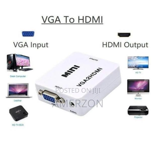 Vga to Hdmi Converter Adapter Vga to HDTV Mini Box Audio Video 1080p