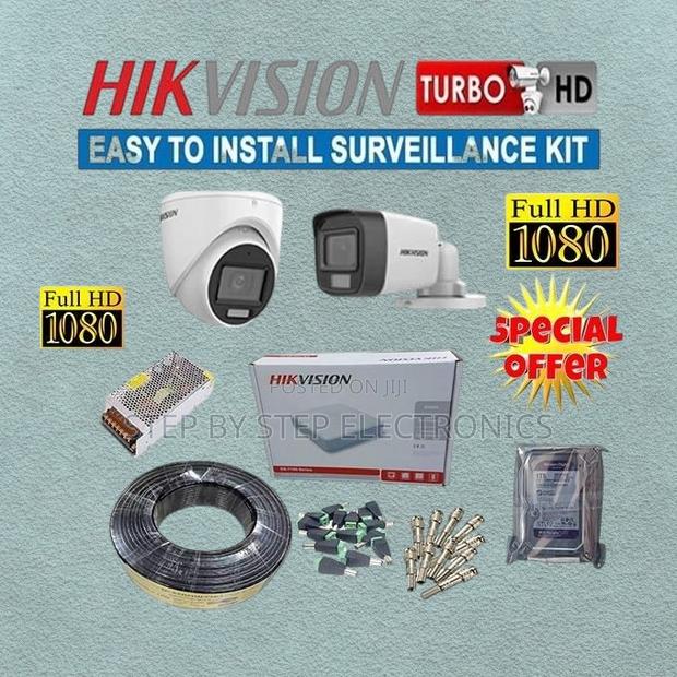 Hikvision 2 Cameras 1080p Full Hd 2mp CCTV Security System Full Kit