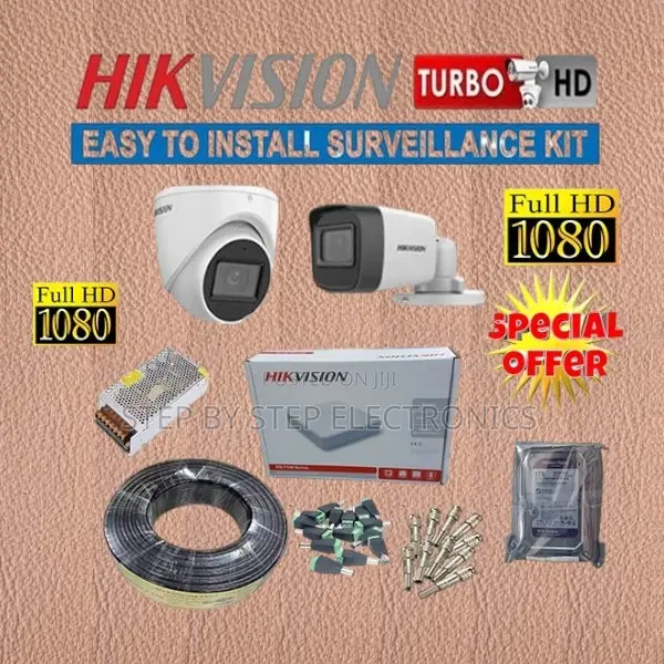 Reliable 24/7 Surveillance Hikvision 2 1080p CCTV Cameras Complete Kit
