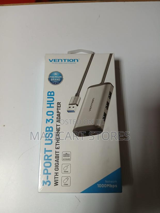 Vention Usb 3.0 to Usb 3.0 Hub With Gigabit Ethernet Adapter