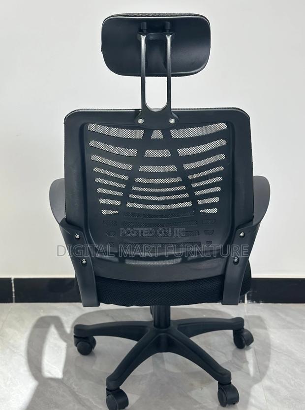 Office Chair: Headrest Equipped Black Office Chair - thumbnail 3