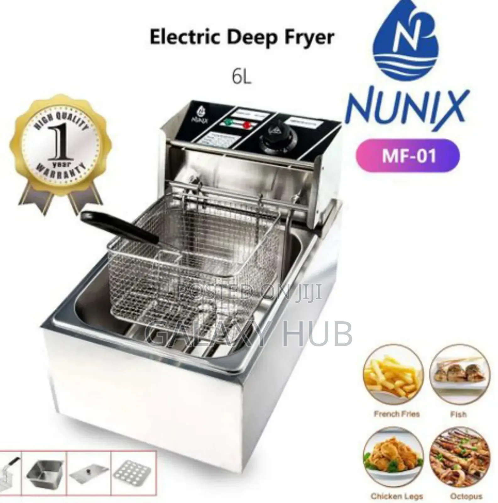 Nunix Single Deep Fryer Machine - 6l-2500w