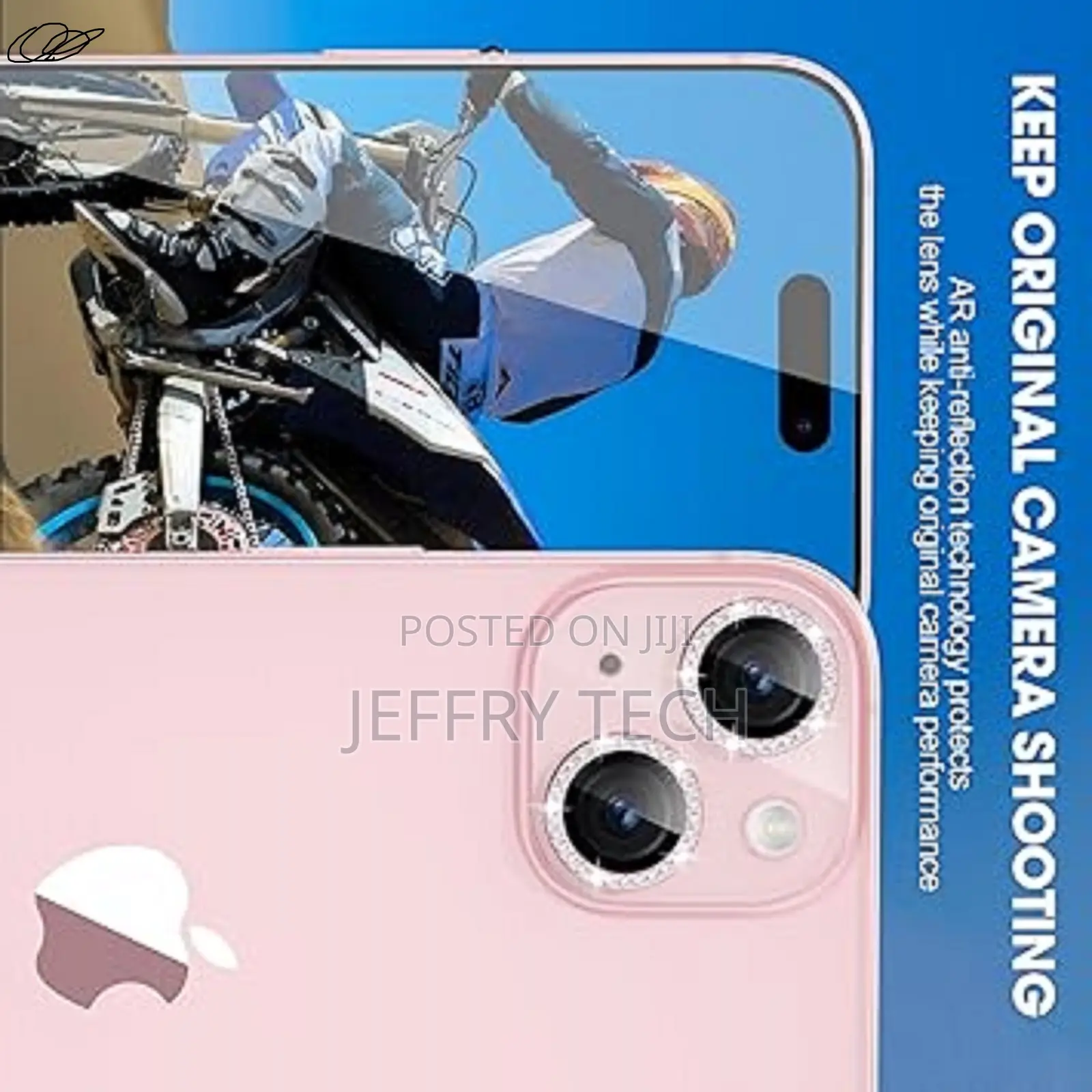 Xfilm Camera Lens Protector for iPhone 15 Plus Bling Metal Ring