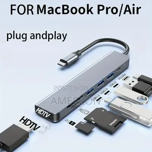 Hub 6 in 1 Usb Type C Adapter Hdmi Sd/Card Reader Docking Station