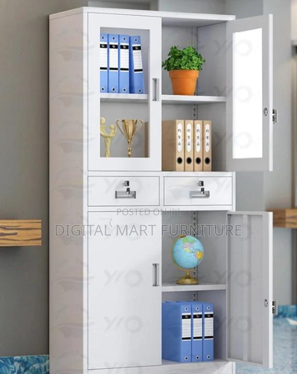 Office Cabinet: Matte White Storage Cabinet - main view