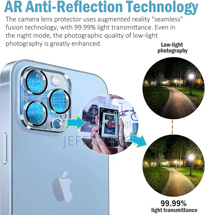 Qhohq Tempered Glass Camera Lens Protector for iPhone 13 Pro