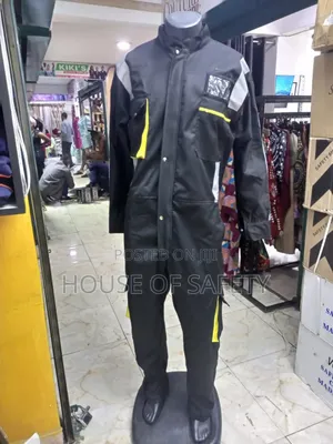 Black Overall With Yellow Piping