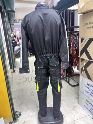 Black Overall With Yellow Piping