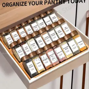 *29pcs Set Glass Storage Spice Jars With Bamboo Lid 