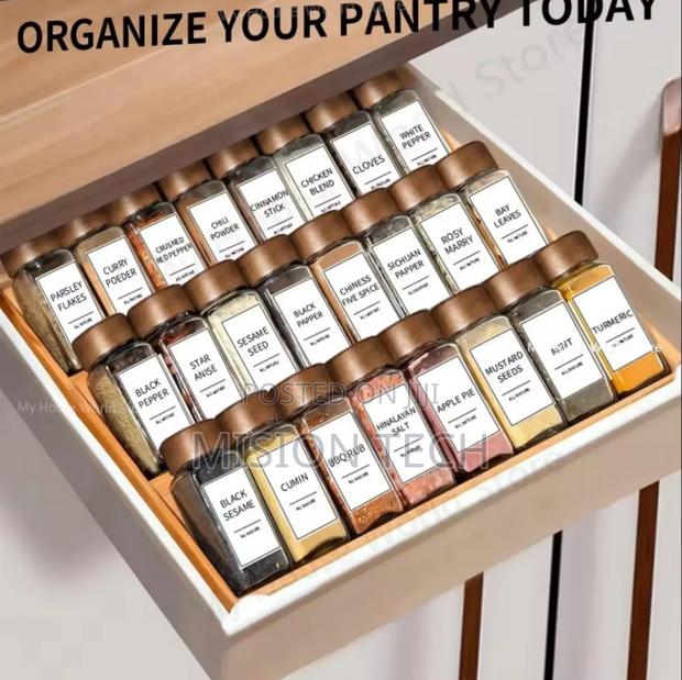 *29pcs Set Glass Storage Spice Jars With Bamboo Lid  - thumbnail 2