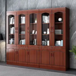 5-Door Wooden Mahogany Finish Filling Cabinet