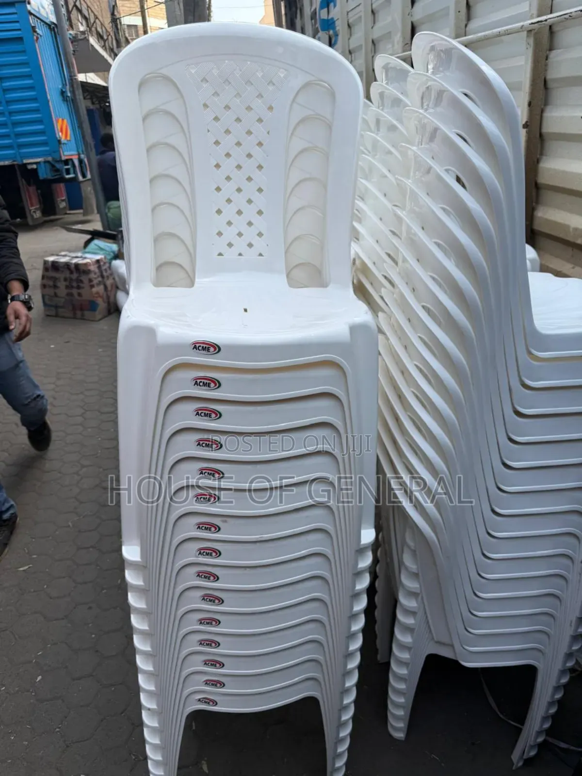White Strong Armless Plastic Chairs.Very Long Lasting Chairs