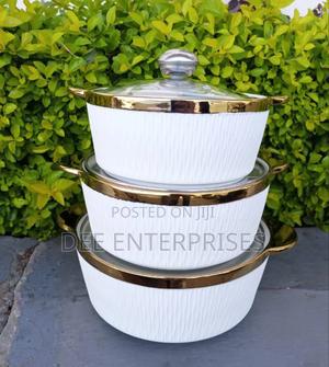 Gold Rimmed Serving Bowls 3pcs - thumbnail 2