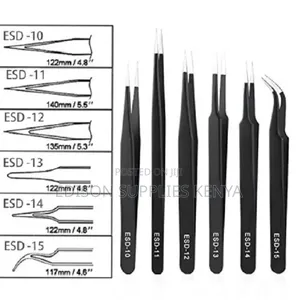 Tweezers 6pcs Tweezer Set Anti-Static Esd Professional Stainless Steel