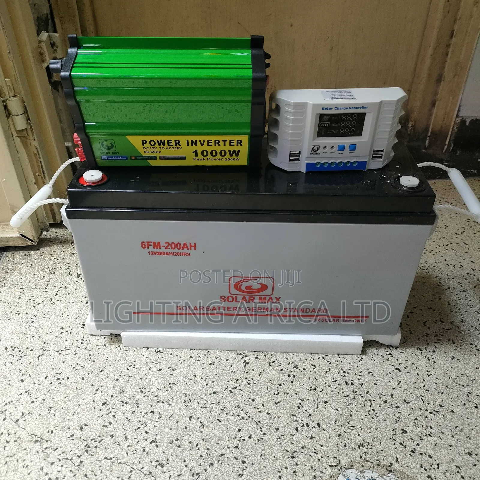 200ah - 12v Solar Gel Battery - 1000 Watts Inverter - 40a Controller