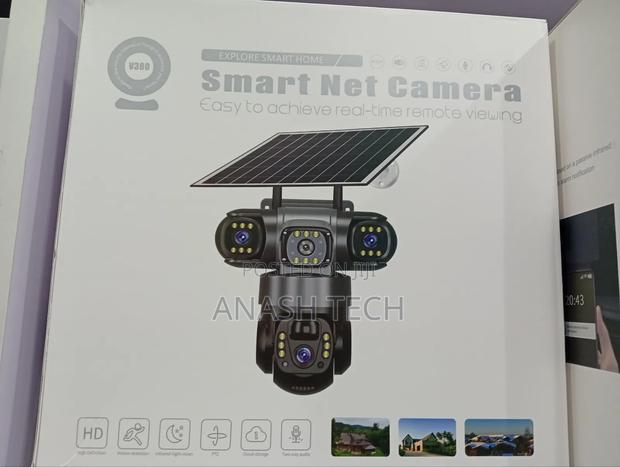 V380 Triple Lens(Trinocular) 4g Simcard Solar PTZ Camera