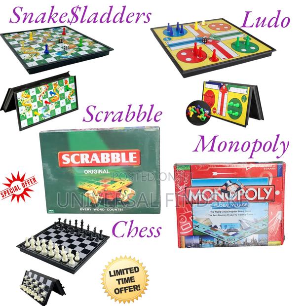Board Games on Offer! Snake Ladders,Ludo, Scrabble, Monopoly,Chess - main view