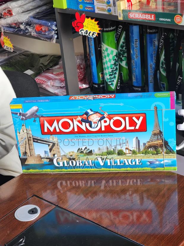 Blue Monopoly Global Cities Educational Board Game - main view