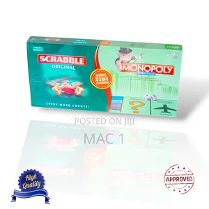 Approved Scrabble and Monopoly 2 in 1 Board Game Combo