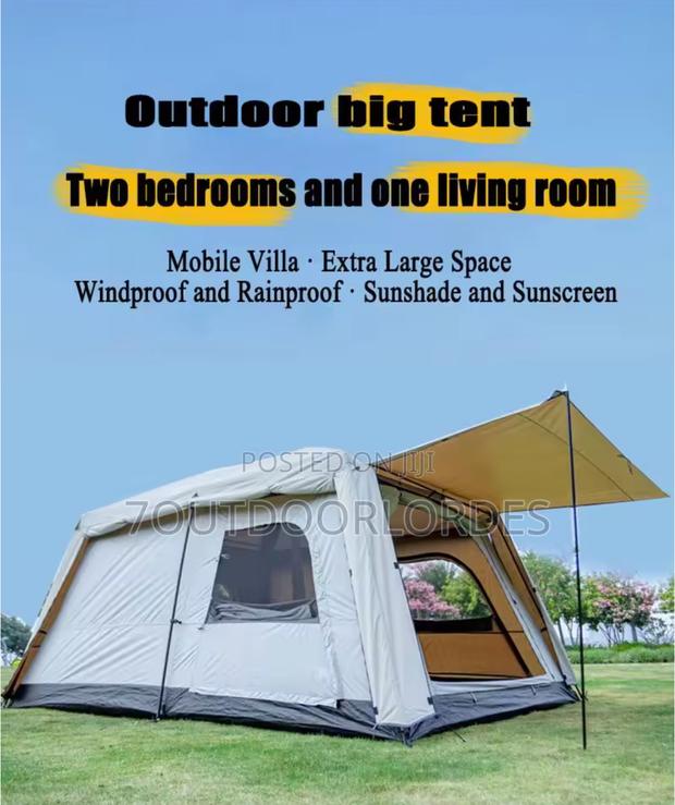 8–12 Man Double Layer Full Cover Camping Tent – 2 Room Design - thumbnail 3