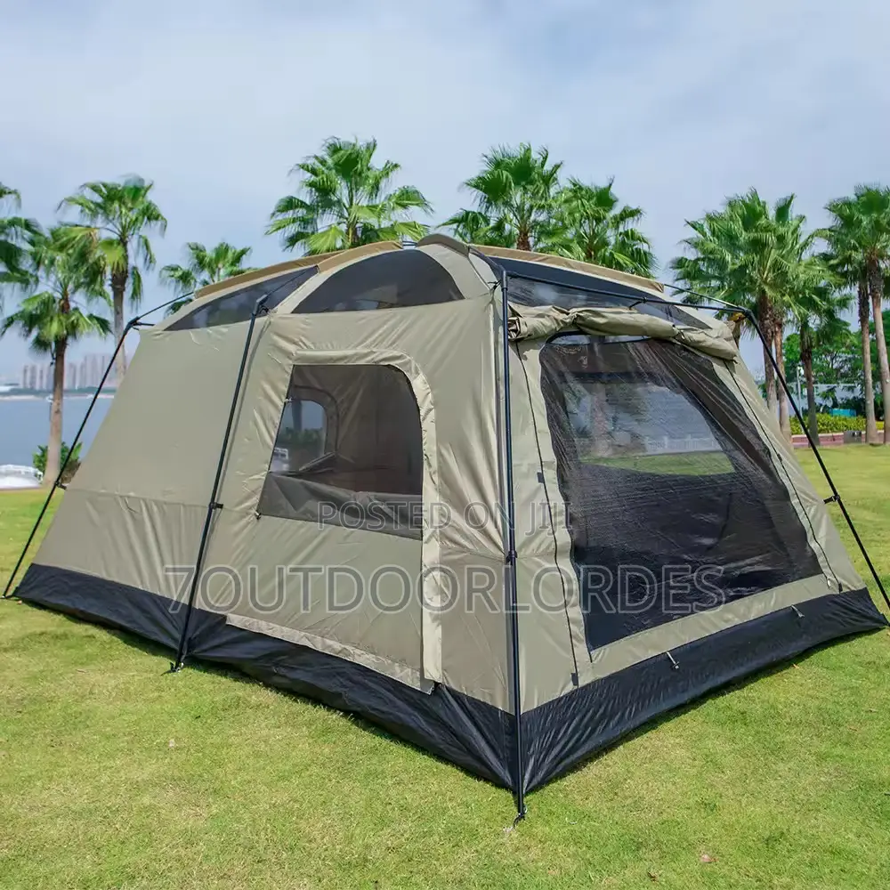 8–12 Man Double Layer Full Cover Camping Tent – 2 Room Design