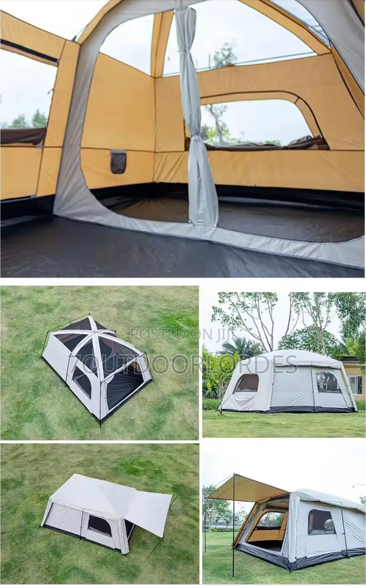 8–12 Man Double Layer Full Cover Camping Tent – 2 Room Design
