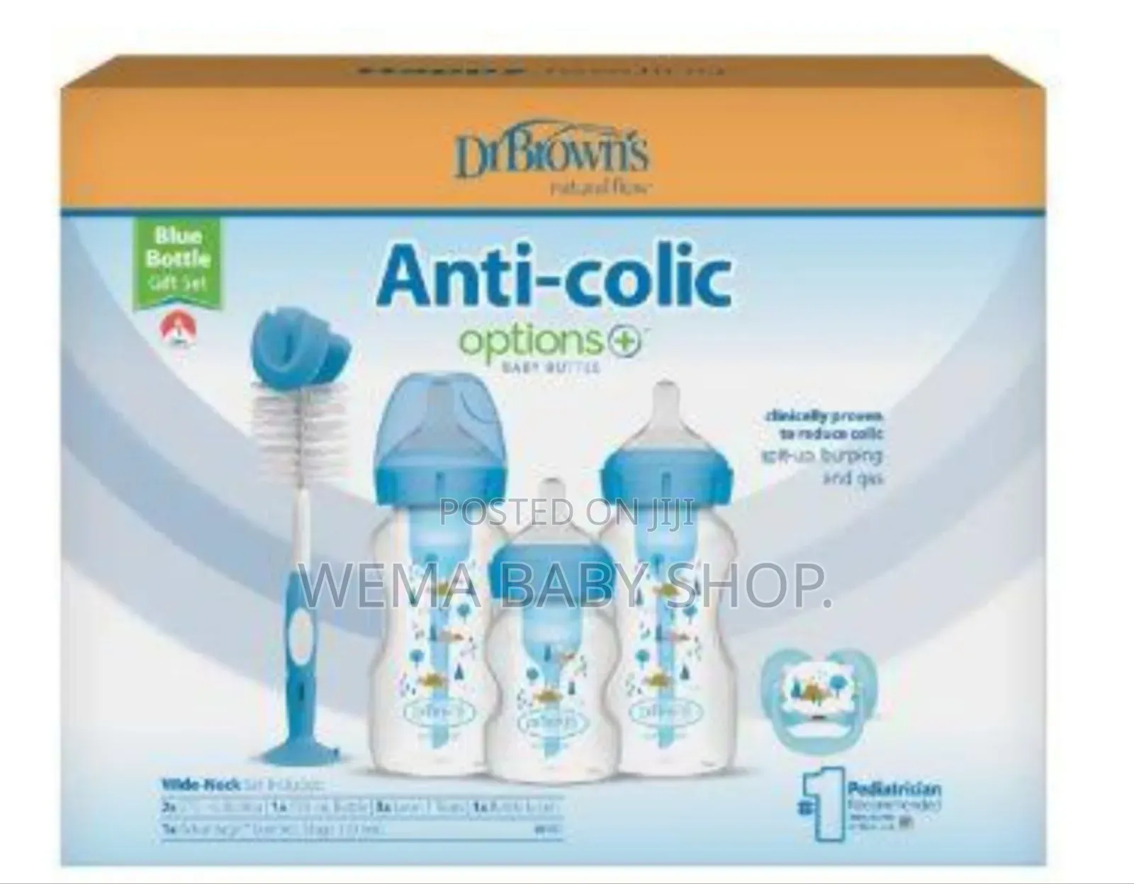 Dr. Browns Natural Flow Anti-Colic Option+ Wide Neck Bottle Set