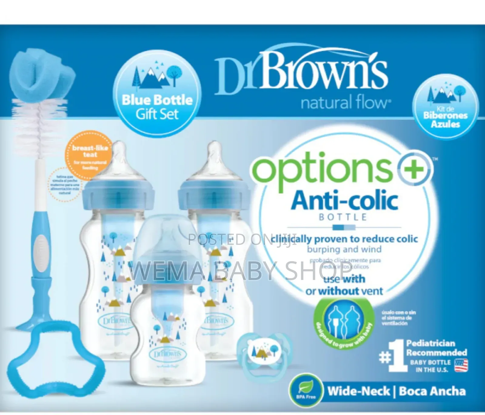 Dr. Browns Natural Flow Anti-Colic Option+ Wide Neck Bottle Set