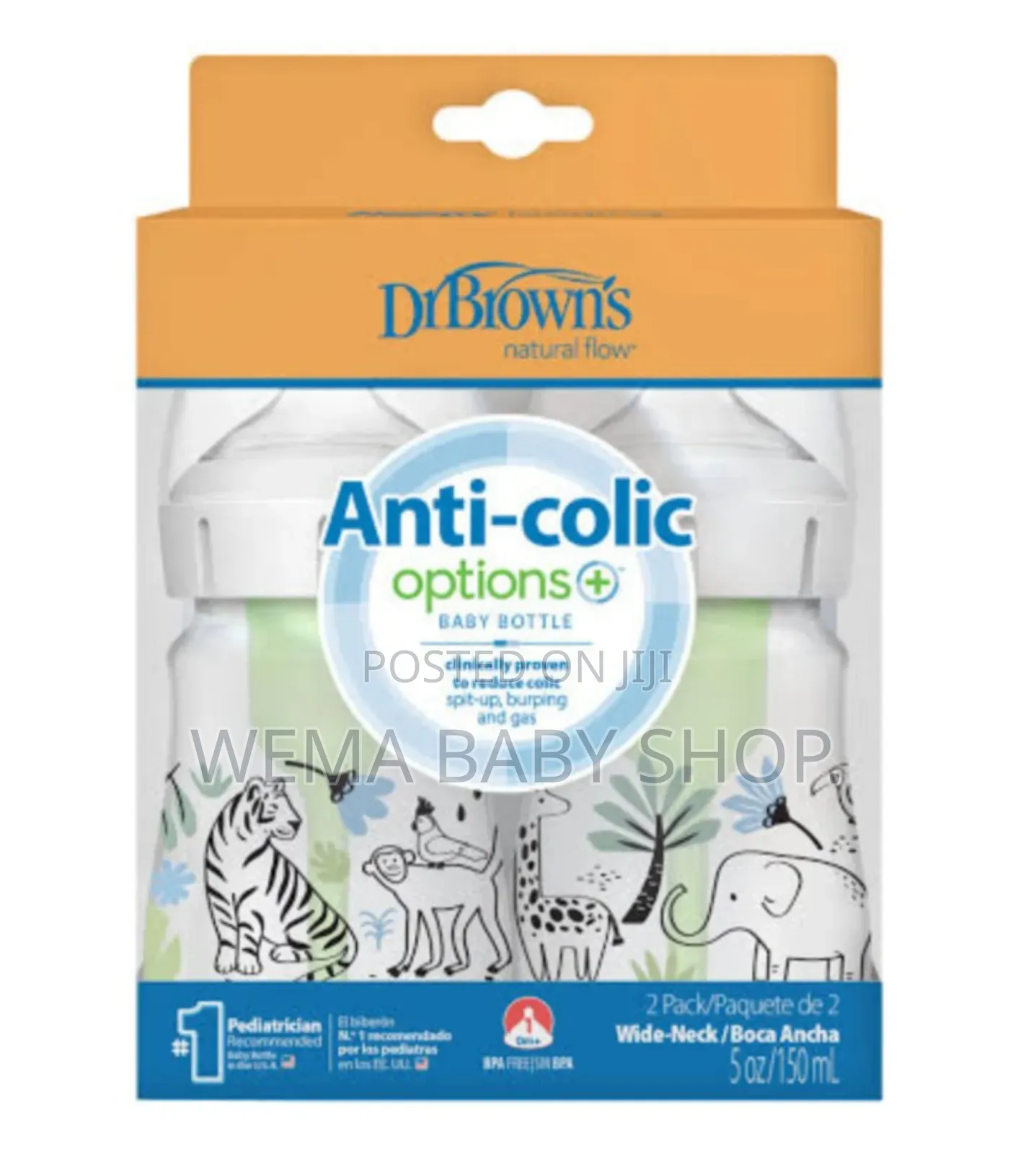 150ml Twin Pack Dr. Browns Natural Flow Anti -Colic Option+ Bottles