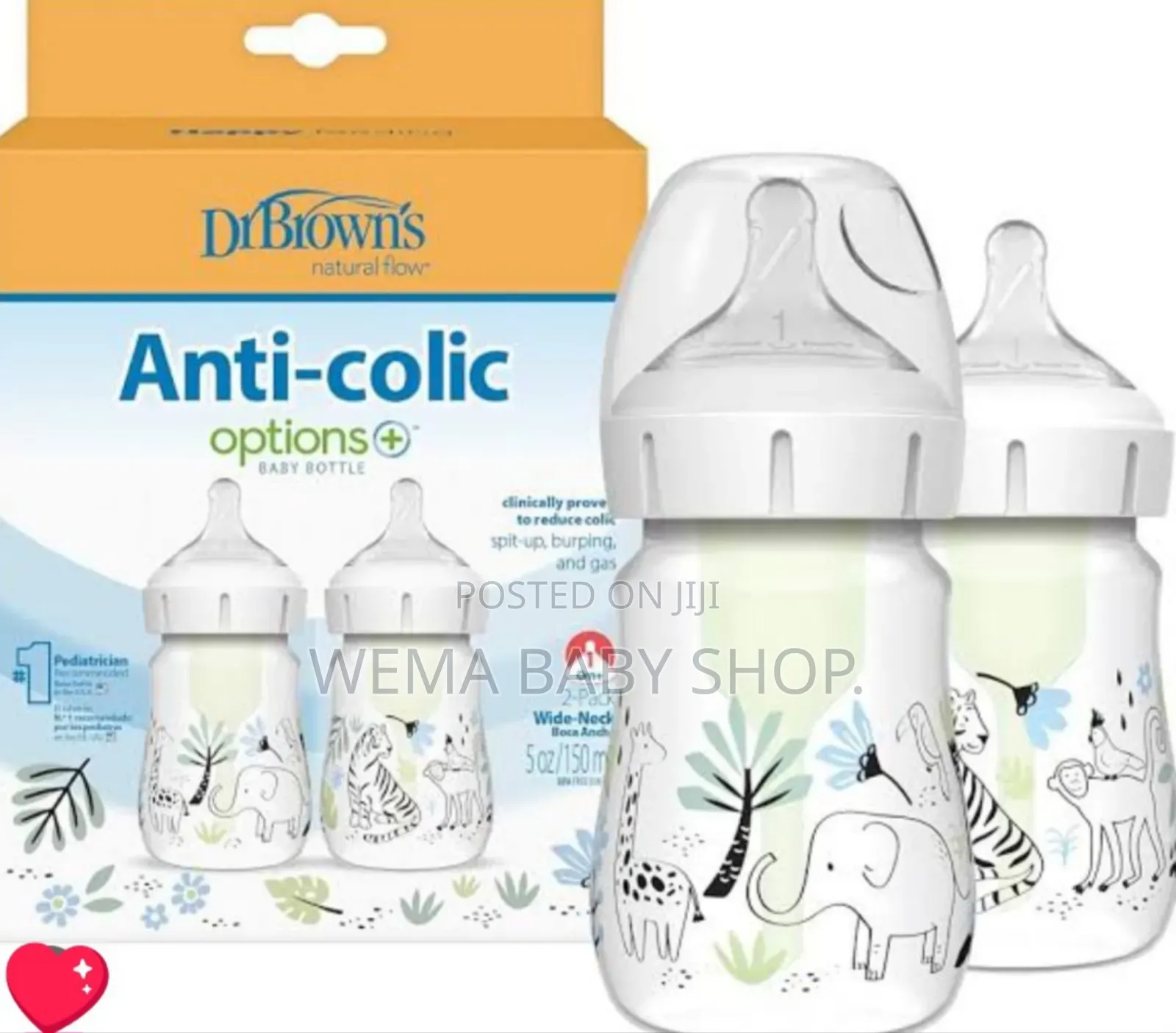 150ml Twin Pack Dr. Browns Natural Flow Anti -Colic Option+ Bottles