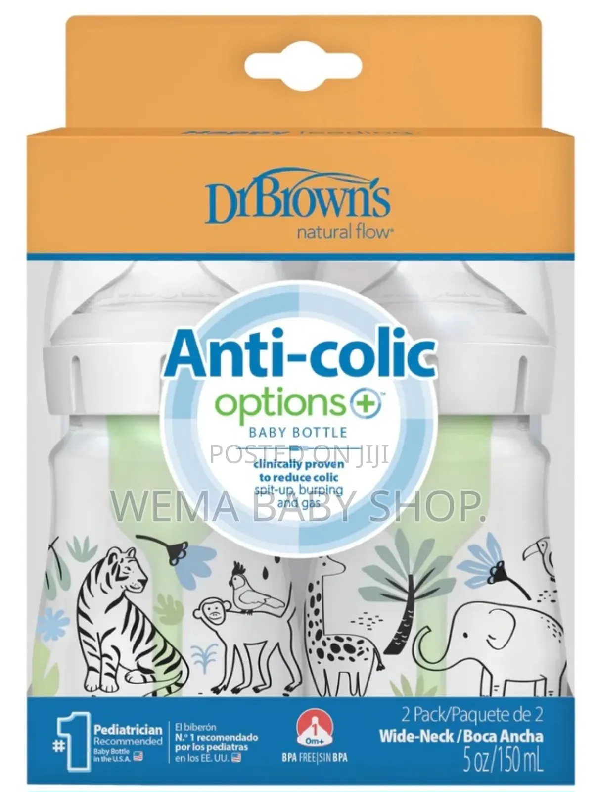 150ml Twin Pack Dr. Browns Natural Flow Anti -Colic Option+ Bottles