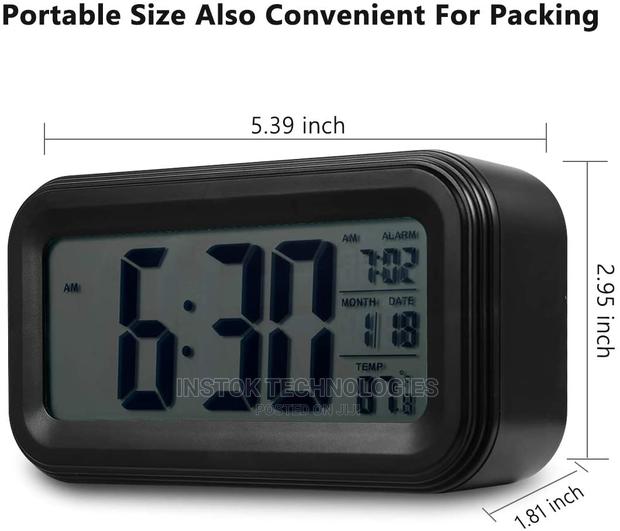LED Digital Backlit Alarm Clock Withthermometre and Calender - thumbnail 7