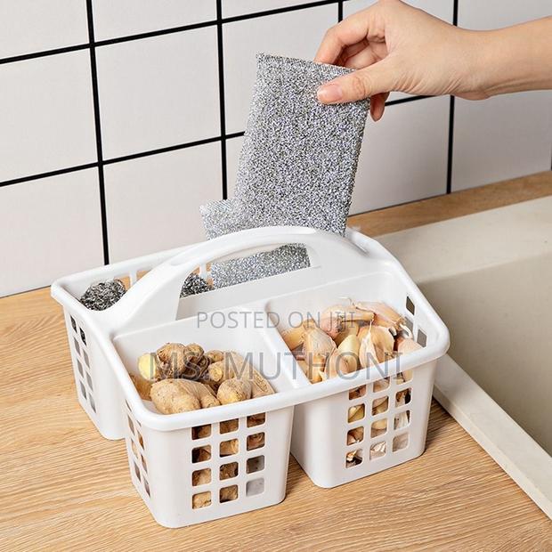 3 Compartments Plastic Shower Caddy Basket - thumbnail 4