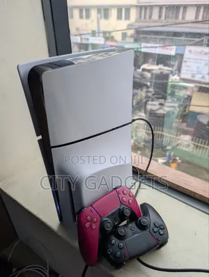 Playstation 5 Slim Disc Version Used With Two Controllers