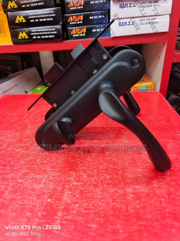 Black Bathroom Lock - main view