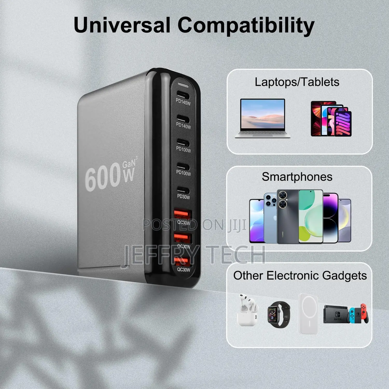 600w Usb a Usb C Charging Station,5 Type-C Ports 【2×140w, 2