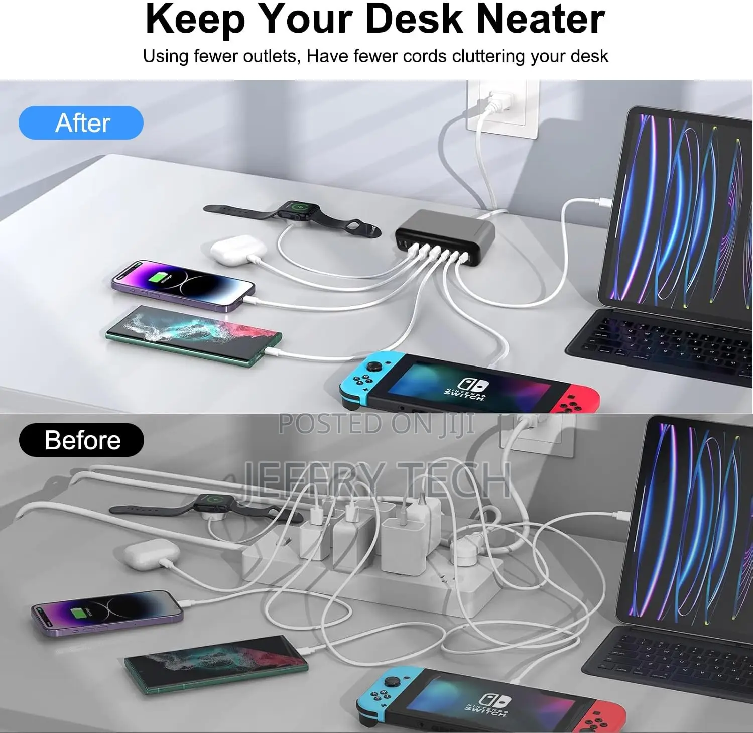 600w Usb a Usb C Charging Station,5 Type-C Ports 【2×140w, 2